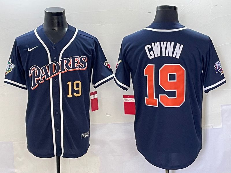 Men 2025 San Diego Padres #19 Gwynn Blue Throwback Game Nike MLB Jersey style 63->san diego padres->MLB Jersey